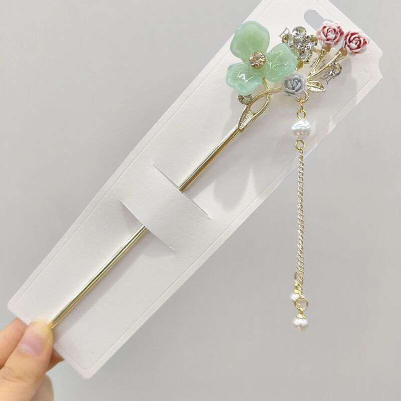 发簪现代简约新中式簪子古风步摇发钗汉服旗袍头饰渐流苏发簪|undefined