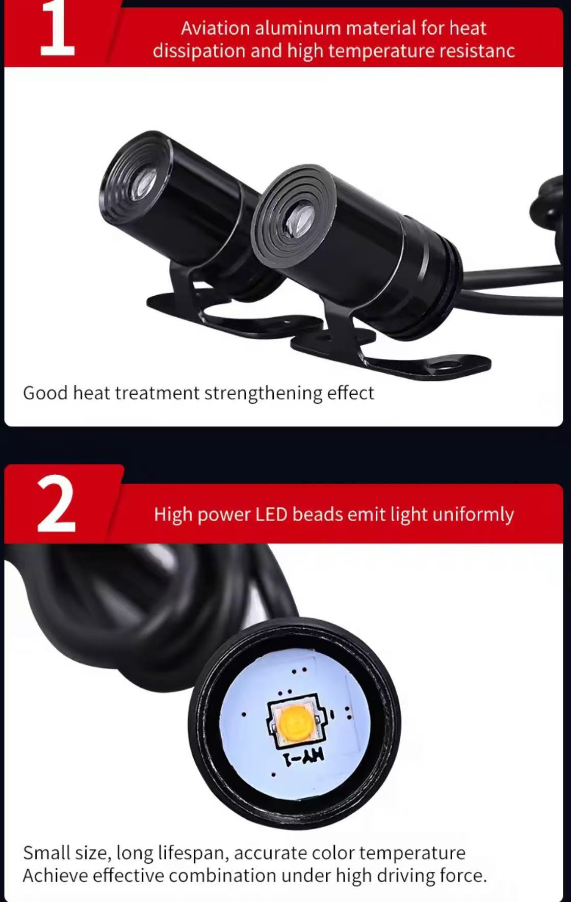 【Source Factory】Motorcycle Projector Turn Signal Light Led Atmosphere Turning Light Ground Light Gesture Light High Brightness Warning Light