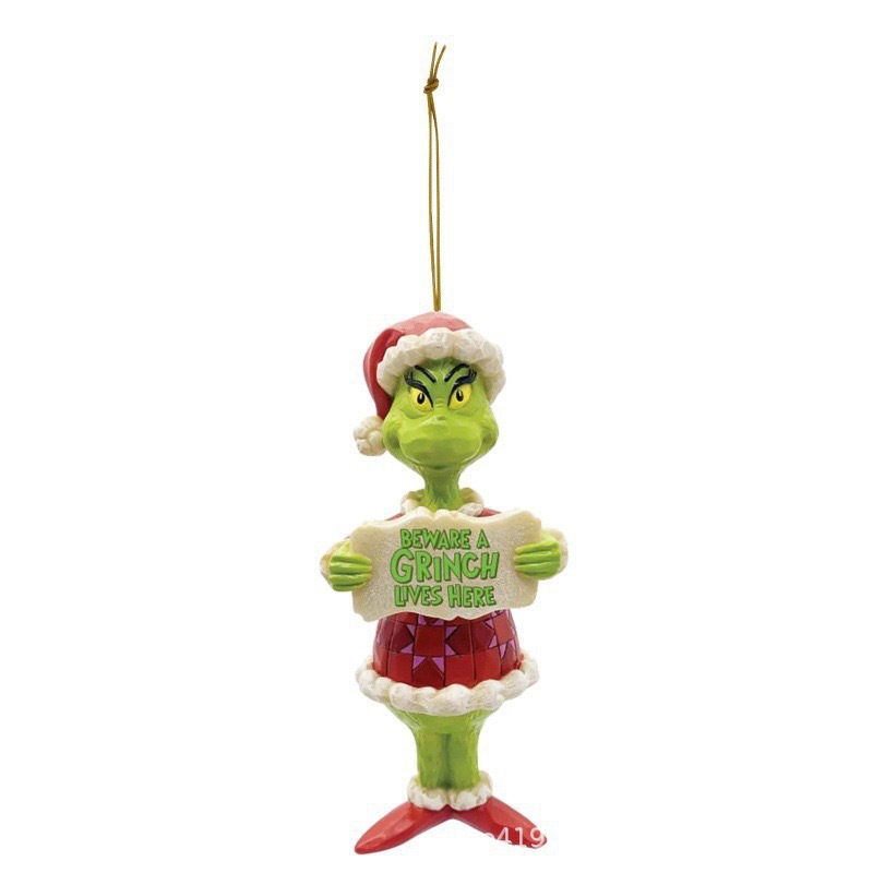 2023 nuevos productos monstruos de pelo verde decoración de Navidad colgante de dibujos animados colgante de árbol de Navidad decoración interior de automóviles de Navidad image 11