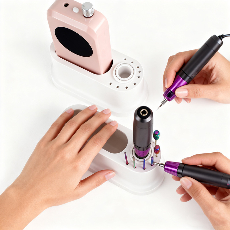 Portable Nail Art Sanding Pen Storage Box Nail Drill Bits Plastic Storage Tool Nail Art Studio Desktop Storage