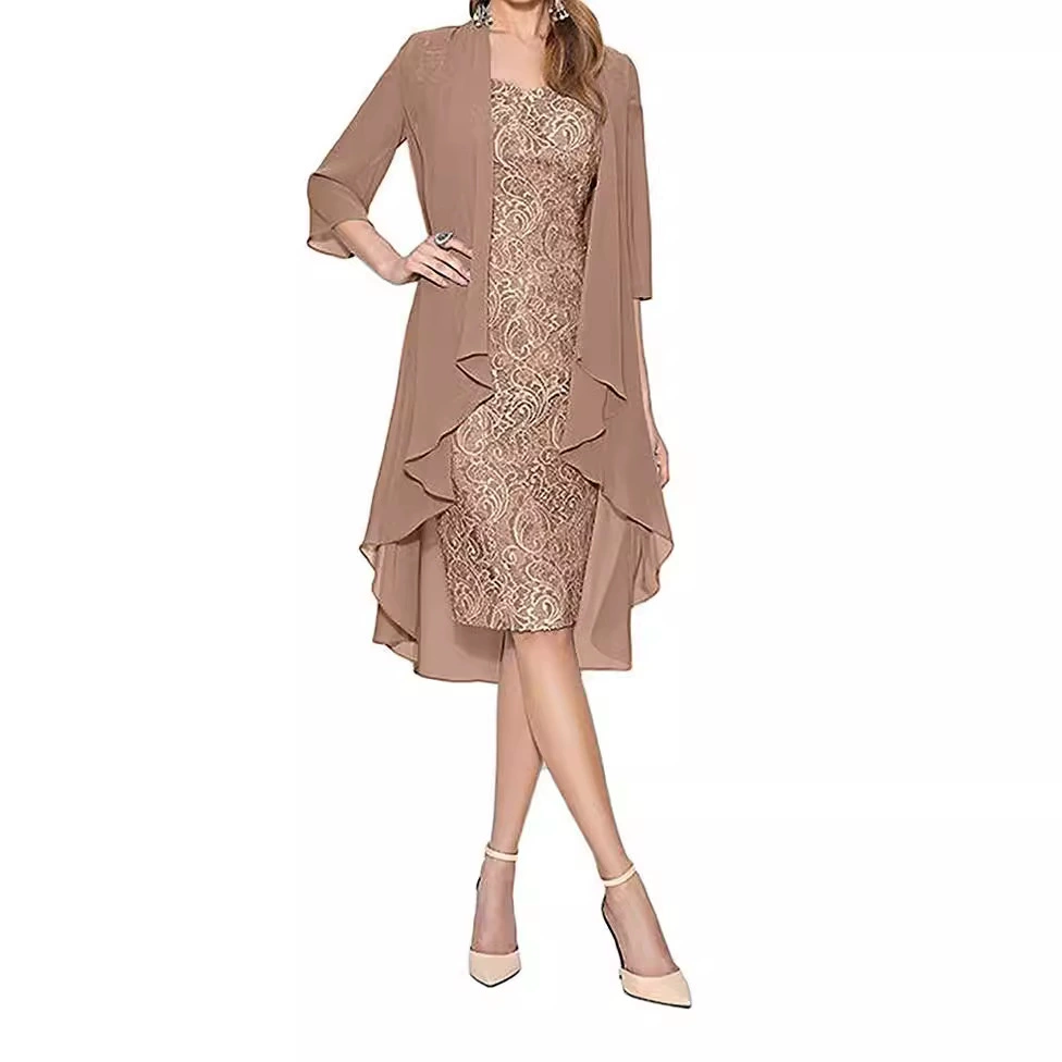 В наличии Трансграничное женское кружевное платье-слинг с вырезом Amazon Повседневное платье из двух частей Q166