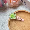Новый зелёный, розовая BB-заколка