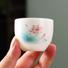 白瓷羊脂玉瓷品茗杯陶瓷茶杯中式龙蛋杯功夫单杯小茶杯喝茶杯logo