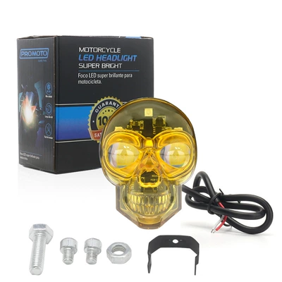 Motorcycle headlights, headlights: Motuoche Black Skull