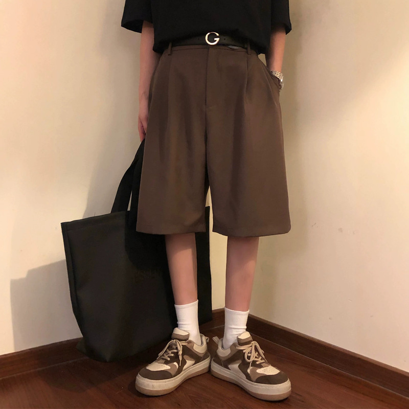 Japanese Retro Loose Casual Shorts American-Style Coffee Brown Straight-Leg Mid-Length Pants Versatile Five-Point Pants Unisex Pants Japanese Retro Loose Casual Shorts American-Style Coffee Brown Straight-Leg Mid-Length Pants Versatile Five-Point Pants Unisex Pants