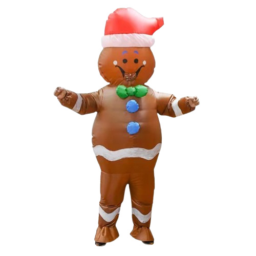 Transfronterizos nuevos trajes de Navidad de Papá Noel Gingerbread Man fiesta cos escenario disfraz accesorios ropa inflable