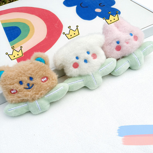 Creative Cartoon Plush Doll Brooch Cute Blush Bear Bunny Puppy Bag Scarf Mobile Phone Case DIY Doll