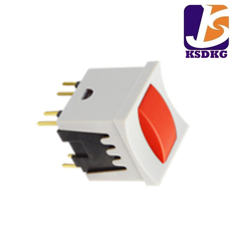 迷你方形按键开关 红色按键 八脚自锁 复位开关厂家直供