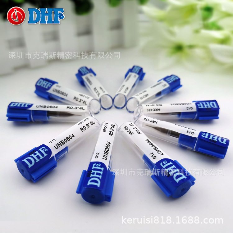台湾DHF钨钢铣刀UNB0604 R0.3*4L 德信发深沟圆头立铣刀HRC65