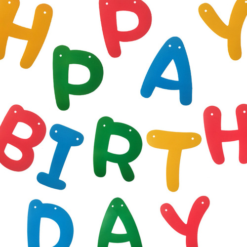 ins colorful birthday letter pull flag children's birthday party decoration arrangement baby scratching week background dress up banner