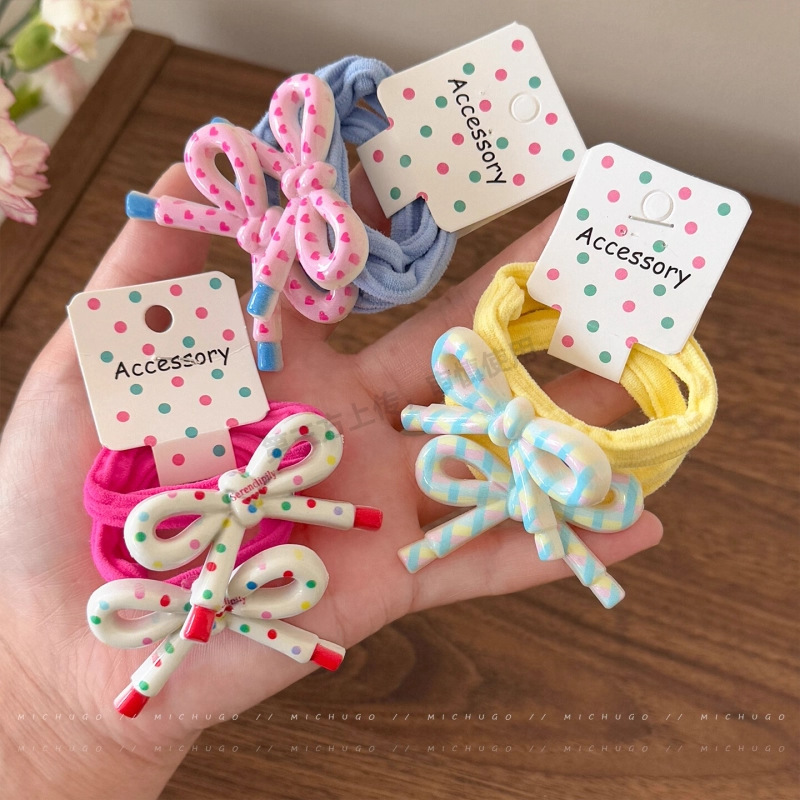 Korean Kidsren's Candy-colored Polka-dot Bow Hairband For Women, Cute...