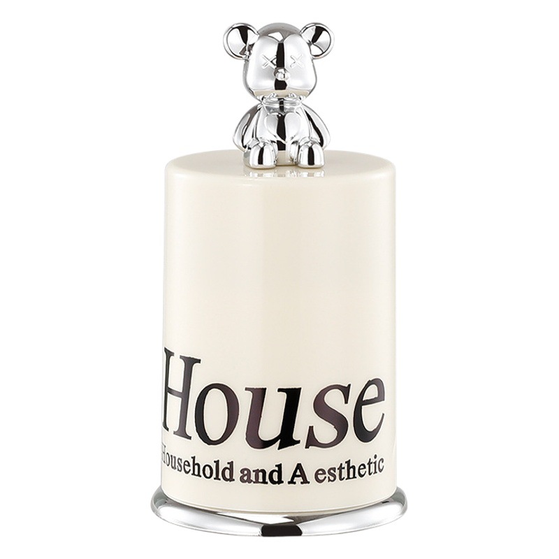 Red roja de alto aspecto oso palillo de dientes titular de la caja de palillo de dientes de acrílico titular de palillo de dientes creativo hogar hisopo de algodón jarra de almacenamiento