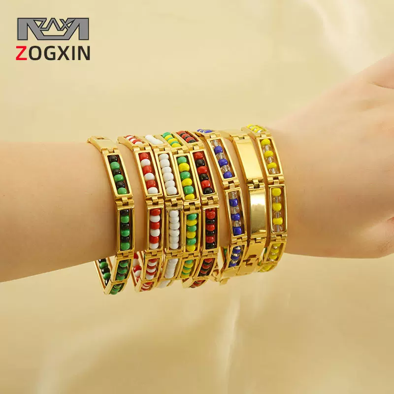 定制跨境不锈钢珠子项链18K金南美钛钢墨西手环手鐲饰品男女