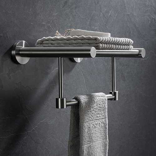 Small-sized towel rack without drilling, suitable for small apartment bathrooms, 304 stainless steel, 40cm bathroom short towel bar