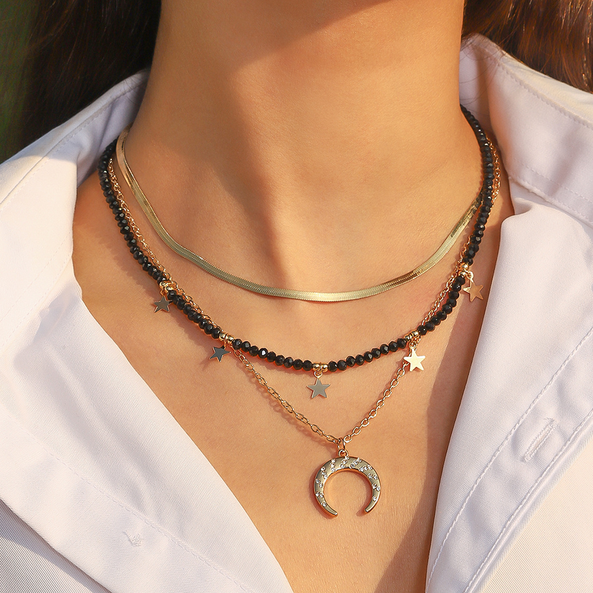 15g Weight Pendant Necklace, Multi Charms Necklace, Earrings Classification Beaded Chain, cable chain, snake chain Chain Type 1 Set Quantity Casual, Holiday, Daily, Beach Occasion Imitation Pearl, Alloy, Seed Bead, Iron Material Star, Moon, Heart Shape, Shell Pattern All Seasons Season Women's Gender Plating Design Elegant, Lady, Modern Style Style Women's Imitation Pearl Alloy Seed Bead Beaded Chain Cable Chain Snake Chain Plating Star Moon Heart Shape Pendant Necklace Multi Charms Necklace Earrings Imitation Pearl Jewelry 12