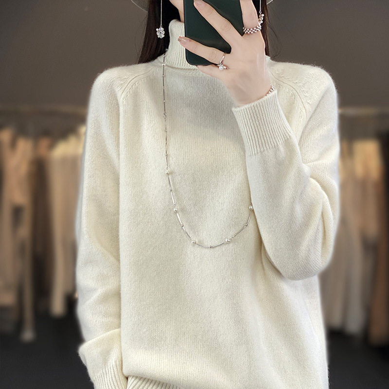New autumn cross-border high-collar Andy velvet sweater for women, long-sleeved, loose, plus-size, thick knitted base shirt New autumn cross-border high-collar Andy velvet sweater for women, long-sleeved, loose, plus-size, thick knitted base shirt