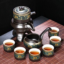 懒人茶具礼品套装家用喝茶防烫泡茶壶陶瓷功夫茶杯石磨半自动冲茶
