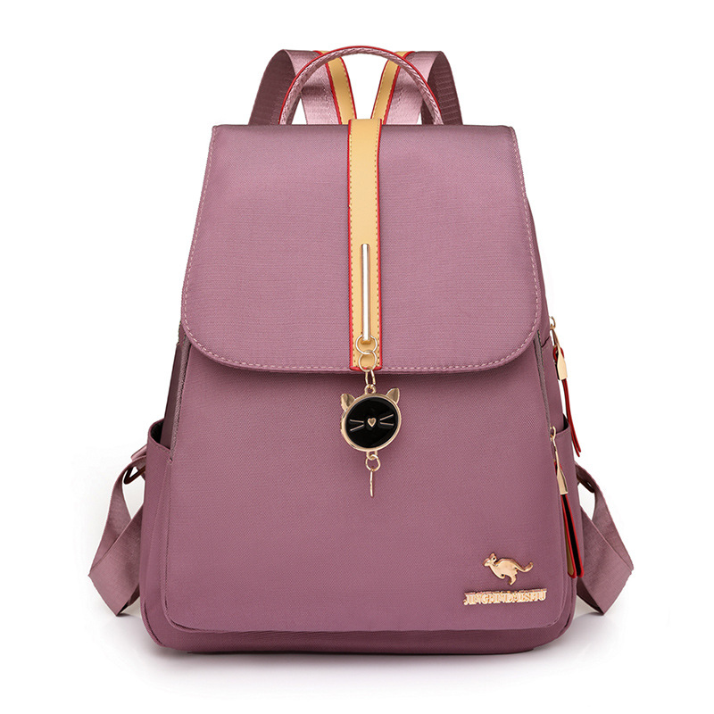 Mochila de nailon simple para mujer 2024 nueva mochila para mujer de viaje de mediana edad, moda de todo fósforo, mochila de gran capacidad, marea