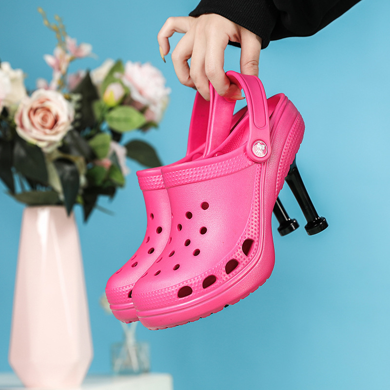 Cross-Border High-Heeled Women's Slippers, Clogs Wholesale 2025 Summer New High-Heeled Shoes, Heightening Slippers, Sandals Foreign Trade