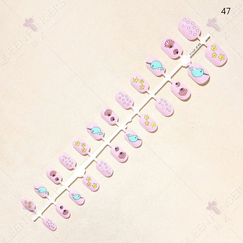 Nuevo manicure 24 piezas de banda de desgaste de uñas productos terminados manicure niños parches manicure productos terminados manicure