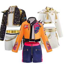 万圣节童装猎魔女团鲁米cos服明星动漫长袖三件套舞台演出服套装