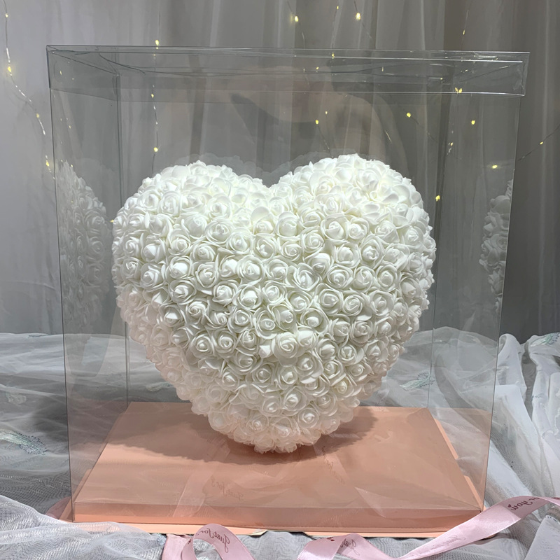 Flor preservada 520, regalo de San Valentín, regalo de cumpleaños en forma de corazón, rosa en forma de corazón, regalo de confesión para novia, pequeño regalo