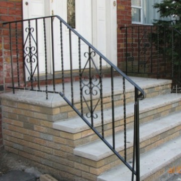 欧式户外铁艺楼梯防护栏 楼梯防护铁工艺栏杆 别墅金属工艺铁栅栏
