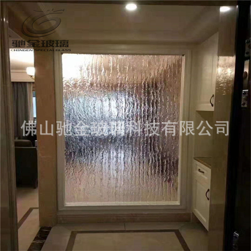 厂家直销水波纹热熔玻璃 热熔夹胶钢化玻璃 个性家具屏风艺术玻璃