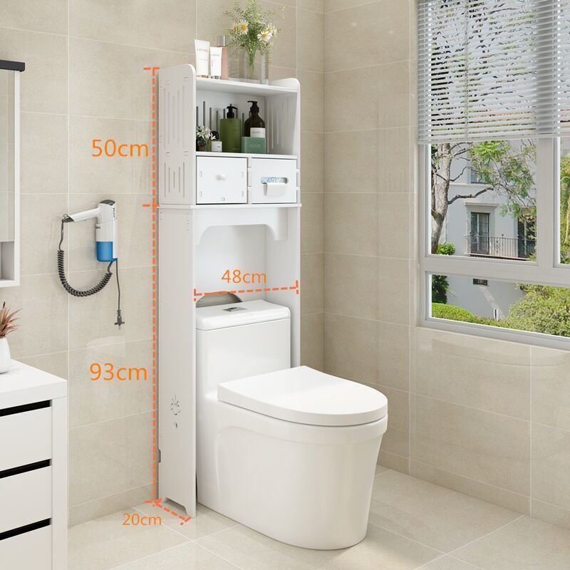 High-End Bathroom Side Cabinet with Multi-Layer Gap Behind, Waterproof Storage Rack Above Toilet Shelf, Floor-Standing Storage Cabinet
