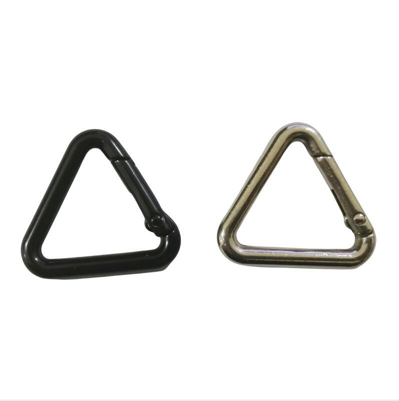 锌合金三角、D型 弹簧钩，电泳黑，镀镍