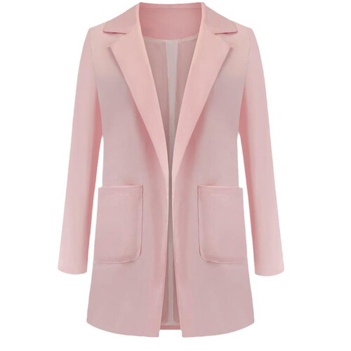 Alibaba.com WISH 2024 New Spring and Autumn Popular Women's Clothing Long-Sleeve Solid Color Pockets Blazer Jacket