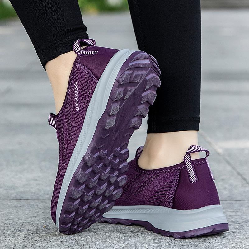Comfortable Walking Shoes For Seniors Breathable Mesh Mom Sneakers_voghion.com