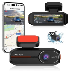 4K+Adas İkili Qeyd, Ön və Arxa, Gecə Görüşü, Sürüş Qeydedicisi, GPS İzləmə