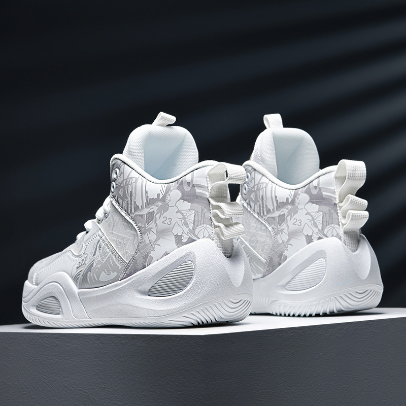 Zapatos de baloncesto de cuero para hombres, zapatos de alta altura impermeables, nuevos zapatos antideslizantes de entrenamiento profesional para estudiantes, moda de zapatos de fútbol