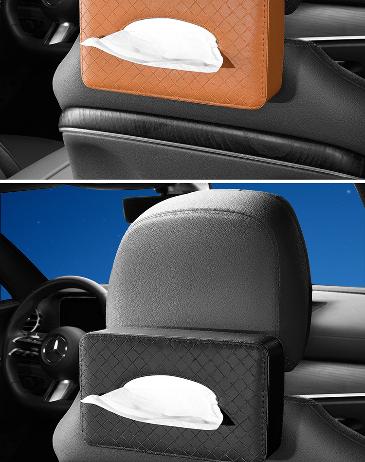 New Lambskin Pattern Car Tissue Box Hanging Tissue Box Opp Bag Car Supplies Creative 300g