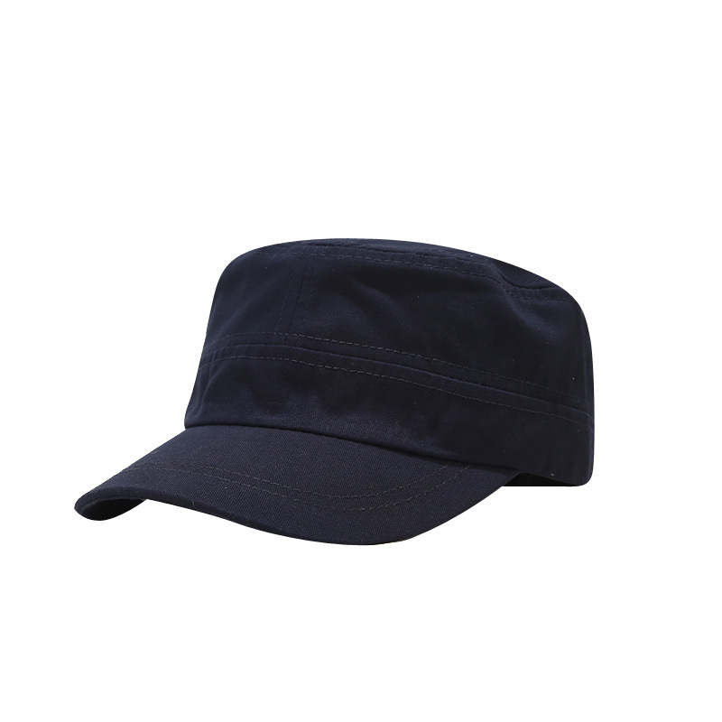 Amazon nuevo sombrero de los hombres de color sólido tablero de luz circunferencia de la cabeza grande retro ala corta plana superior sombrero militar al aire libre pico marea image 7