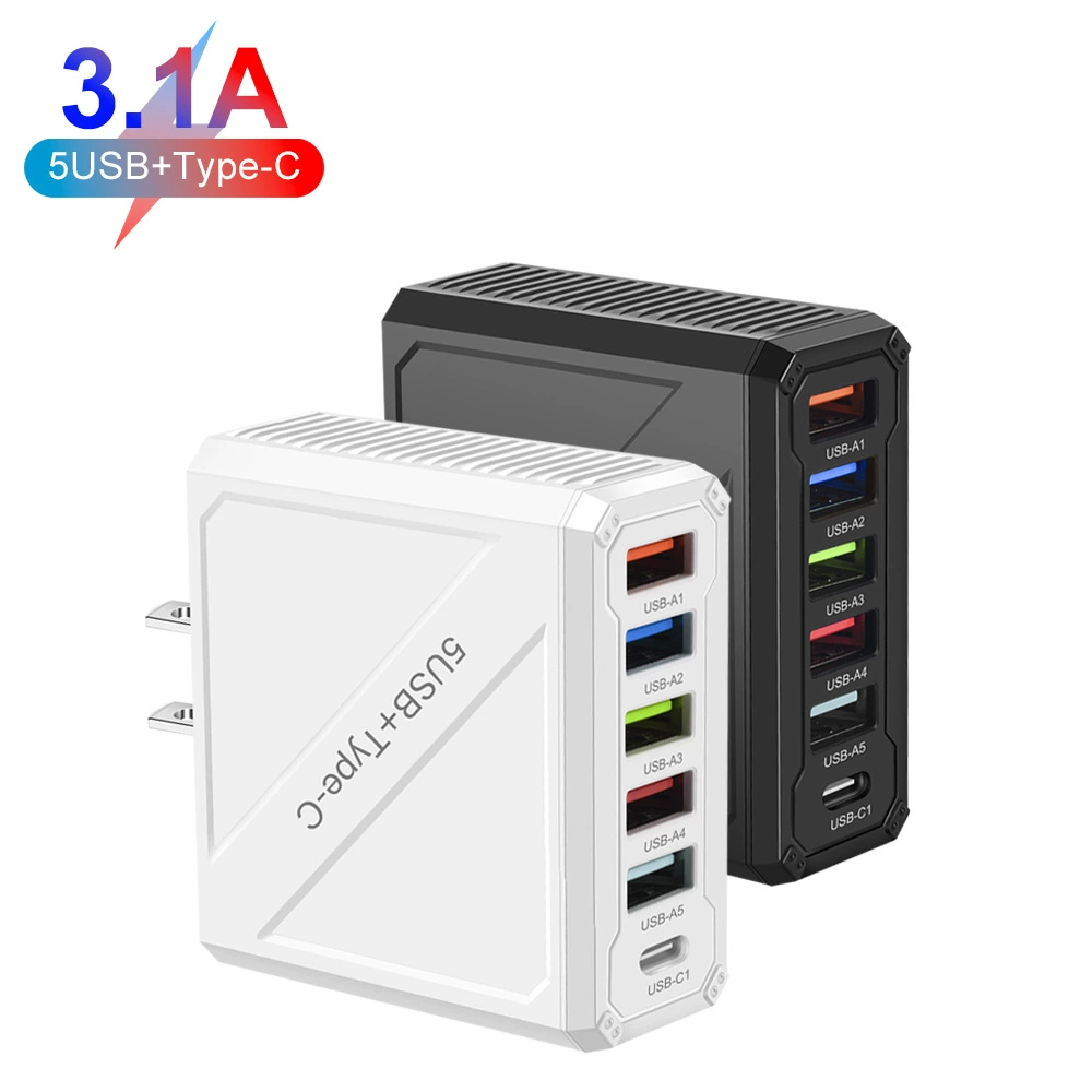 Зарядное устройство для мобильного телефона 3.1A 5USB с европейскими, американскими, британскими и корейскими розетками оптово кросс-борт