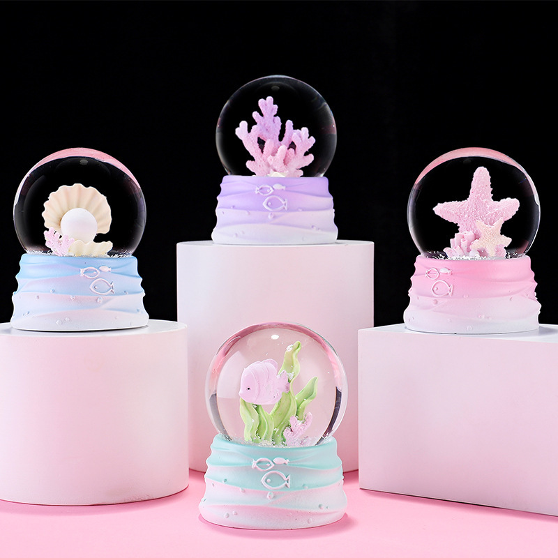Creative Underwater World Luminous Ocean Crystal Ball Creative Small Fish Shell Children's Gift Nightlight Student Ornaments
