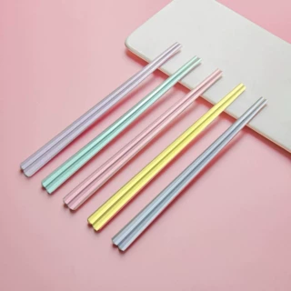 彩色马卡龙筷子家用一人一筷易清洗合金筷子家用