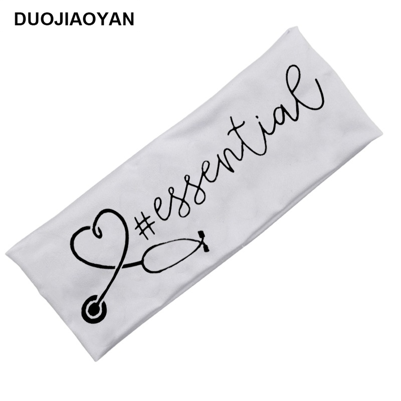 Creativo nuevo estilo europeo y americano de seda de leche elástica estetoscopio anti-trol patrón banda para el cabello de ala ancha banda para la cabeza de enfermera