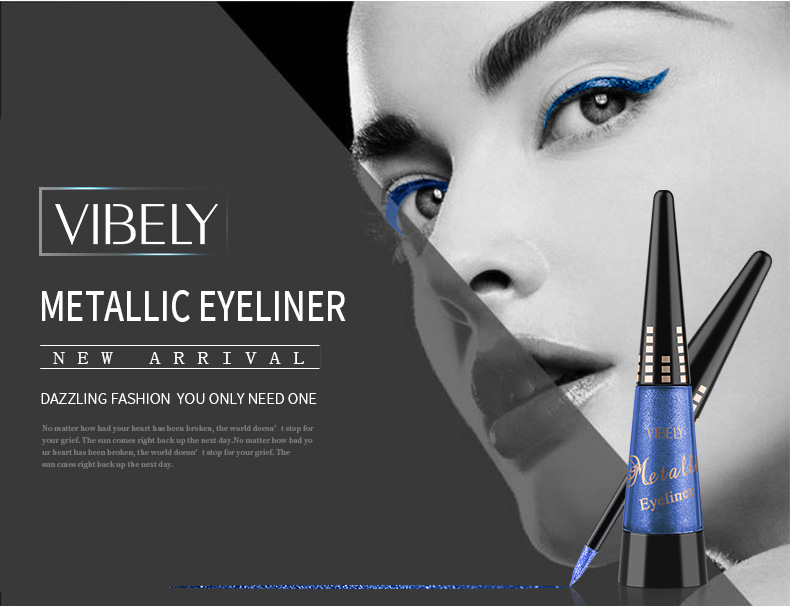 VIBELY export pearlescent colored eyeliner Liquid pen, quick-drying, waterproof, non-smudging liquid ultra-fine eyeliner pen wholesale details Picture