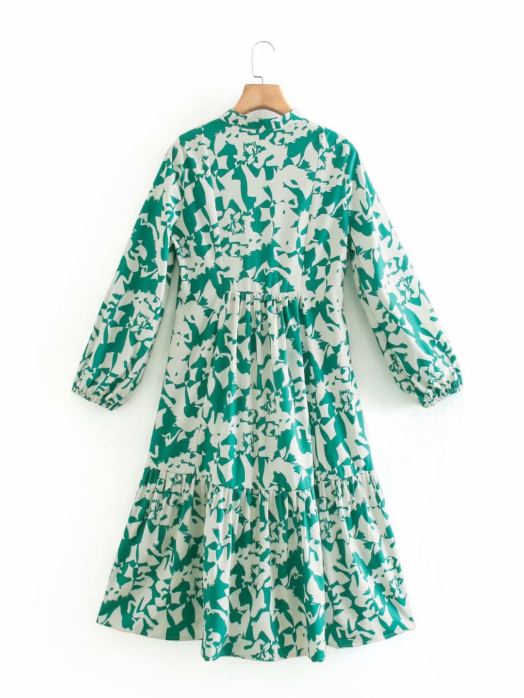 winter printing V-neck shirt dress NSAM20691