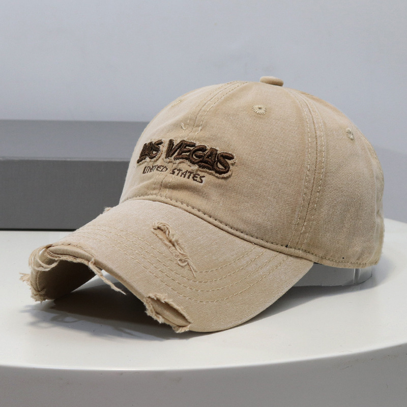 Nuevo retro lavado hace viejas letras sombrero de béisbol mujer ancho borde de sombrero de cabeza grande cara pequeña sombrero de boca de pato superior suave hombre