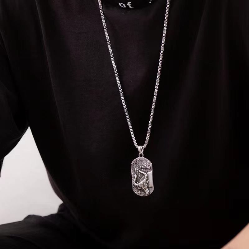 Halsketting met sterrenbeeld voor heren in hip hop roestvrij staal_voghion.com