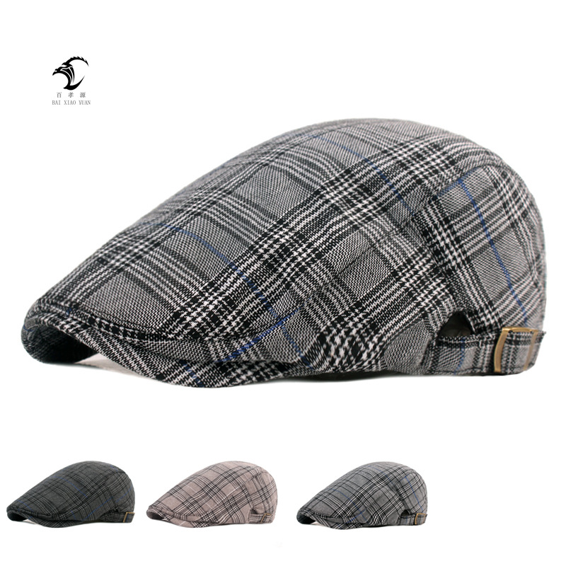 El algodón alcanzó el casquillo de la boina de los hombres sombrero ocasional británico del sol sombrero de AliExpress del comercio exterior sombrero delantero de los hombres y de las mujeres