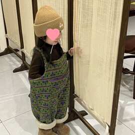 儿童加绒背带裤秋冬新款洋气女童连体裤男童裤子宝宝加厚冬裤