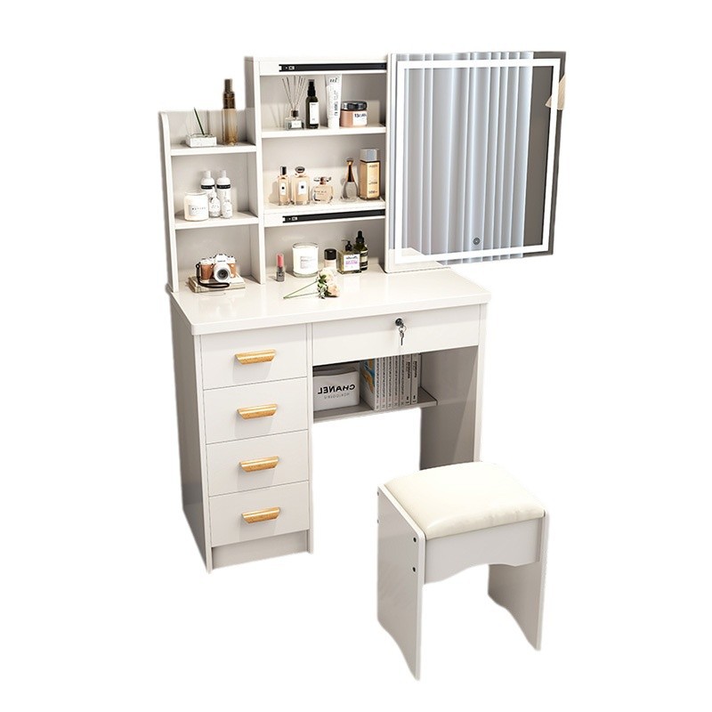 Alta sensación de ensamblaje de dormitorio mesa de maquillaje mini gabinete de maquillaje en línea popularidad moderna simple mesa de maquillaje