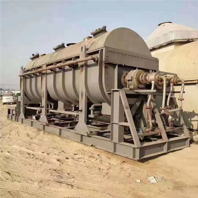 二手双轴空心浆叶式干燥机污泥处理低温双螺旋真空桨叶干燥机