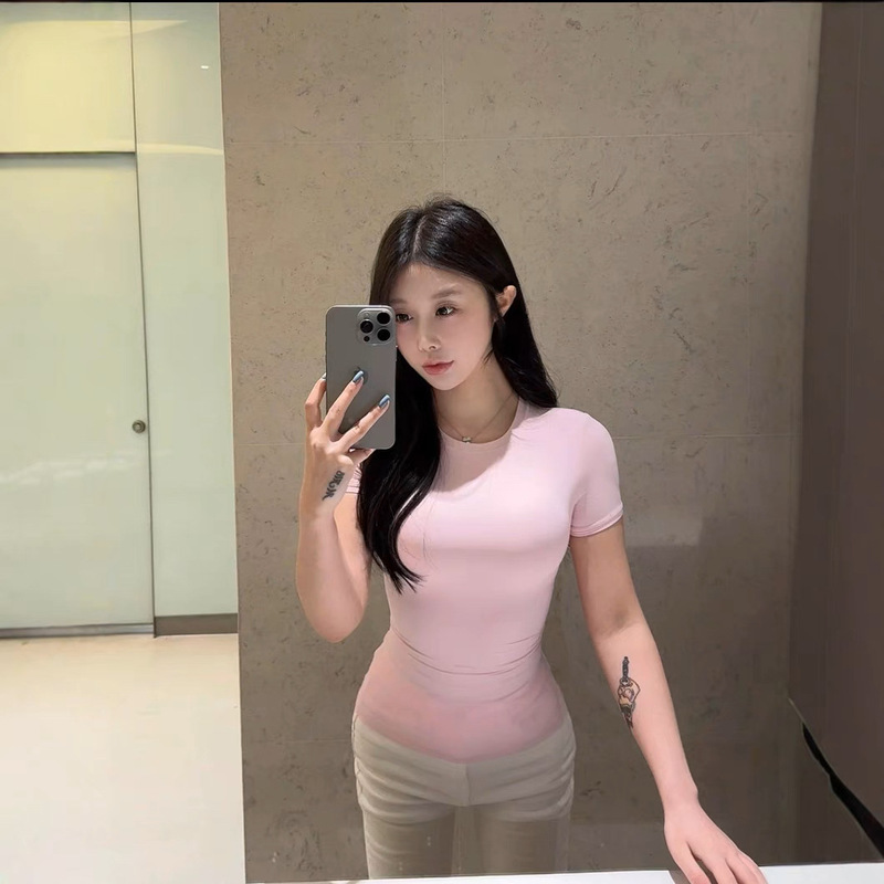 Galo Fits Everybody Same Style Double-Layer Short-Sleeve Fitted Waist Slimming T-Shirt Pure Desire Style Inner Wear