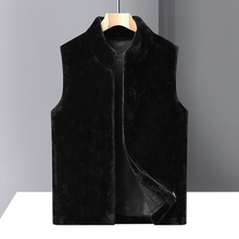 新款冬季男仿貂绒马甲双面穿防貂皮马夹中年外套保暖一体男装马甲